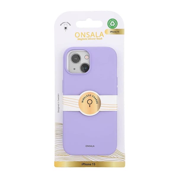 Onsala iPhone 15 Mobilskal MagSafe Silikon - Lila