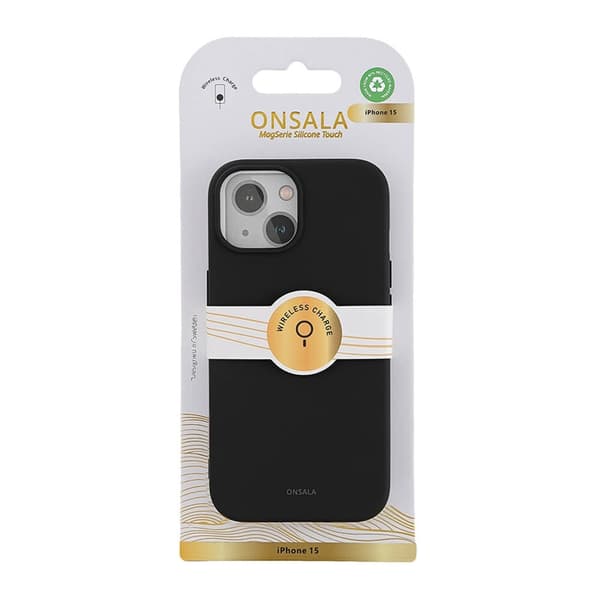 Onsala iPhone 15 Mobilskal MagSafe Silikon - Svart