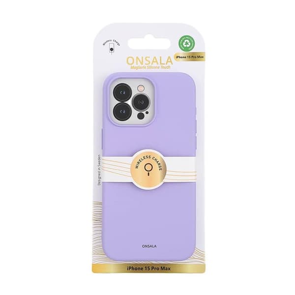 Onsala iPhone 15 Pro Max Mobilskal Magsafe Silicone - Lila