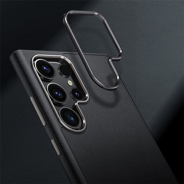 Galaxy S24 Plus Mobilskal Läder Shockproof Silikon - Svart