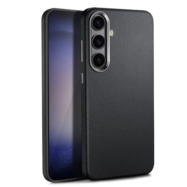 Galaxy S24 Plus Mobilskal Läder Shockproof Silikon - Svart