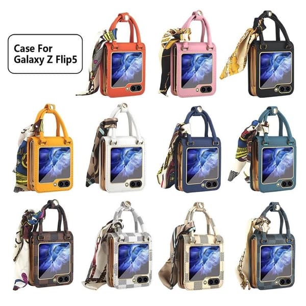 Galaxy Z Flip 5 Mobilskal Handväska - Gul