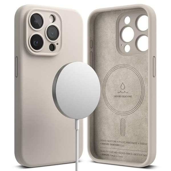 Ringke iPhone 15 Pro Max Mobilskal Magsafe Silikon - Stone