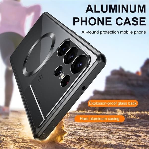 Galaxy S23 Ultra Mobilskal Magsafe Aroma Kickstand - Silver
