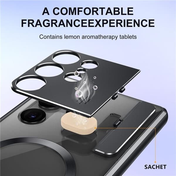 Galaxy S23 Ultra Mobilskal Magsafe Aroma Kickstand - Silver