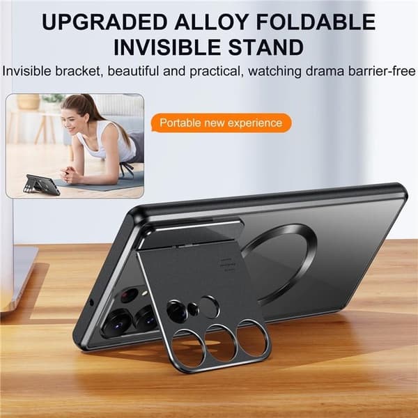 Galaxy S23 Ultra Mobilskal Magsafe Aroma Kickstand - Silver