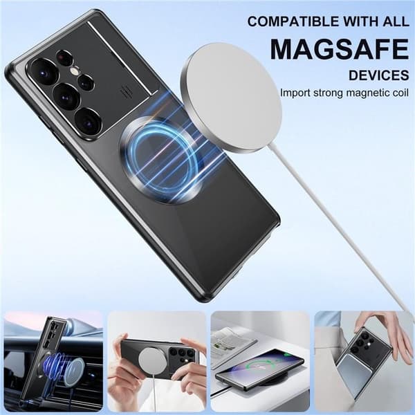 Galaxy S23 Ultra Mobilskal Magsafe Aroma Kickstand - Silver