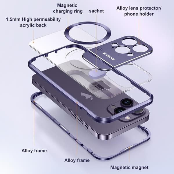 iPhone 15 Pro Max Mobilskal Magsafe Aroma Kickstand - Silver