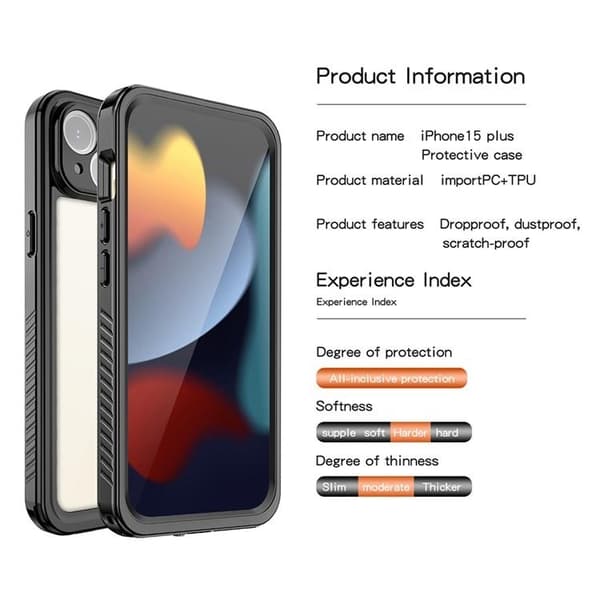 Redpepper iPhone 15 Plus Mobilskal Vattentätt IP68 - Svart