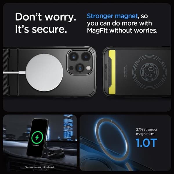Spigen iPhone 15 Pro Max Mobilskal Magsafe Rugged Armor -Svart