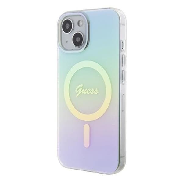 Guess iPhone 15 Plus Mobilskal Magsafe IML Iridescent - Turquoise