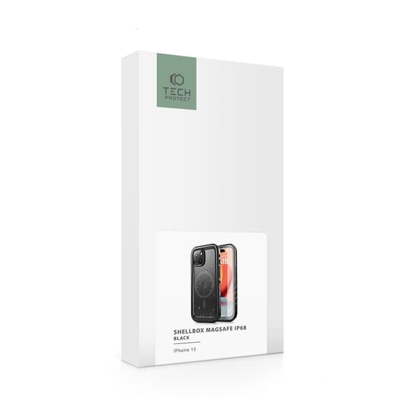 Tech-Protect iPhone 15 Mobilskal Magsafe Shellbox IP68 - Svart