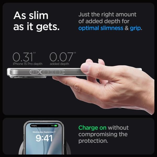 Spigen iPhone 15 Pro Mobilskal Magsafe Ultra Hybrid - Svart