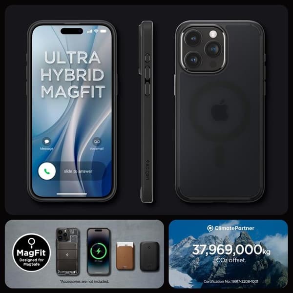 Spigen iPhone 15 Pro Mobilskal Magsafe Ultra Hybrid - Svart
