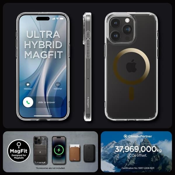 Spigen iPhone 15 Pro Mobilskal Magsafe Ultra Hybrid - Guld