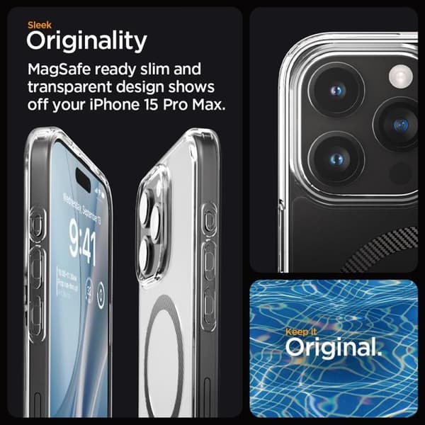 Spigen iPhone 15 Pro Mobilskal Magsafe Hybrid - Carbon Fiber