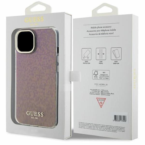 Guess iPhone 15 Mobilskal IML Faceted Mirror Disco Iridescent