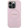 Miniatyrbild 3 av 7: Guess iPhone 15 Pro Mobilskal Magsafe Saffiano - Rosa