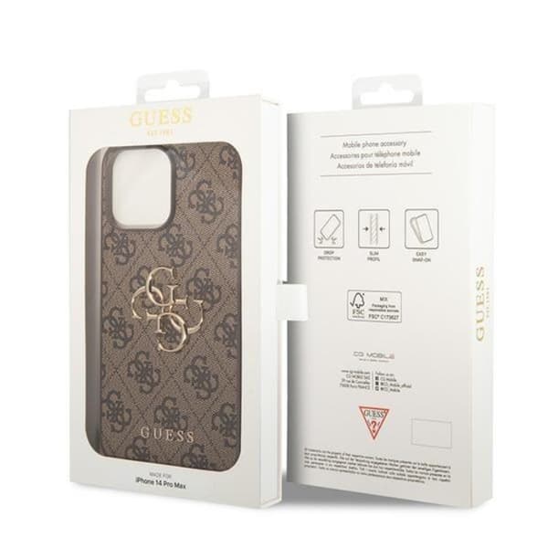 Guess iPhone 15 Pro Max Mobilskal Big Metall Logo - Brun