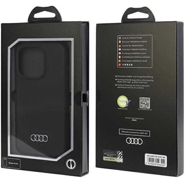 Audi iPhone 15 Pro Max Mobilskal Silikon - Svart