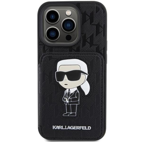 Karl Lagerfeld iPhone 15 Pro Max Mobilskal Korthållare Monogram Ikonik