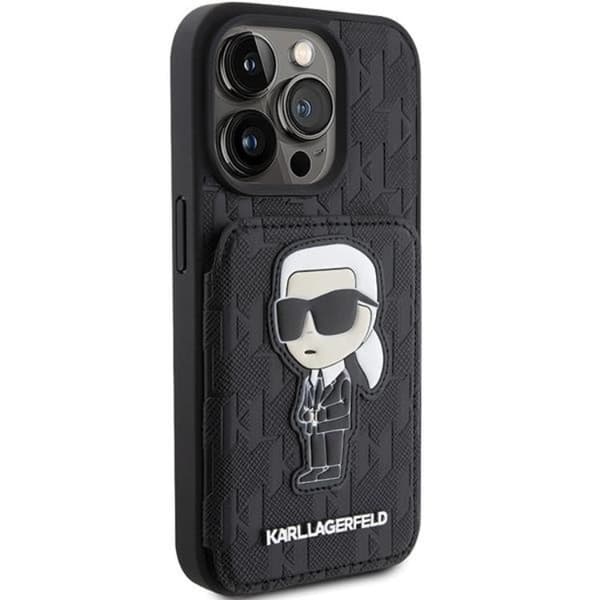 Karl Lagerfeld iPhone 15 Pro Max Mobilskal Korthållare Monogram Ikonik