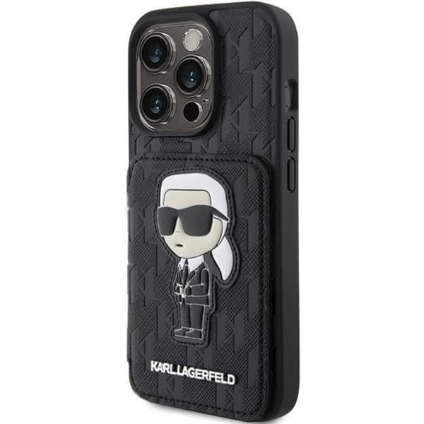 Karl Lagerfeld iPhone 15 Pro Max Mobilskal Korthållare Monogram Ikonik
