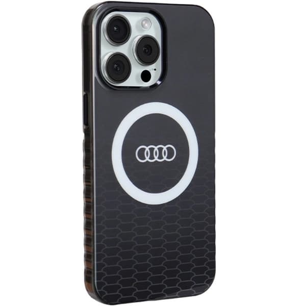Audi iPhone 15 Pro Max Mobilskal Magsafe IML Big Logo - Svart