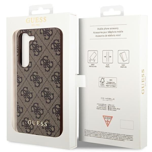Guess Galaxy S24 Plus Mobilskal Metall Guld Logo - Brun