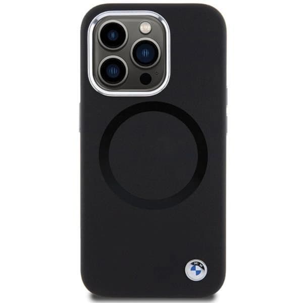 BMW iPhone 15 Pro Mobilskal Magsafe Signature Liquid Silikon - Svart