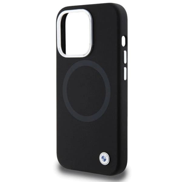 BMW iPhone 15 Pro Mobilskal Magsafe Signature Liquid Silikon - Svart