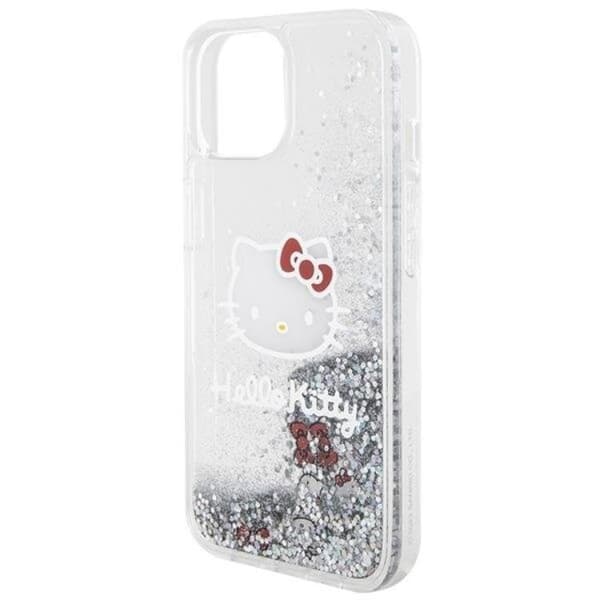 Hello Kitty iPhone 15 Mobilskal Liquid Glitter Charms