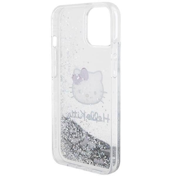 Hello Kitty iPhone 15 Mobilskal Liquid Glitter Charms