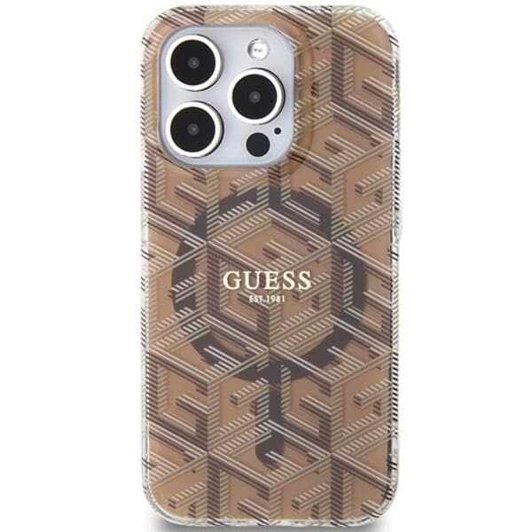 Guess iPhone 15 Pro Mobilskal Magsafe IML GCube - Brun