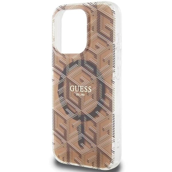 Guess iPhone 15 Pro Mobilskal Magsafe IML GCube - Brun