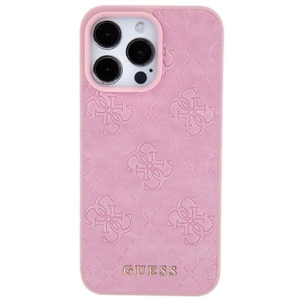 Guess iPhone 15 Pro Max Mobilskal Leather Stamped - Rosa