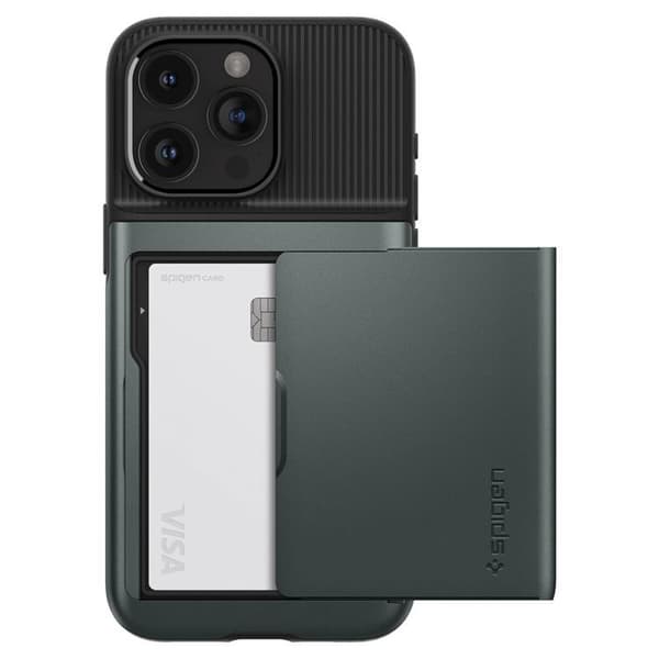 Spigen iPhone 15 Pro Max Mobilskal Slim Armor CS - Grön