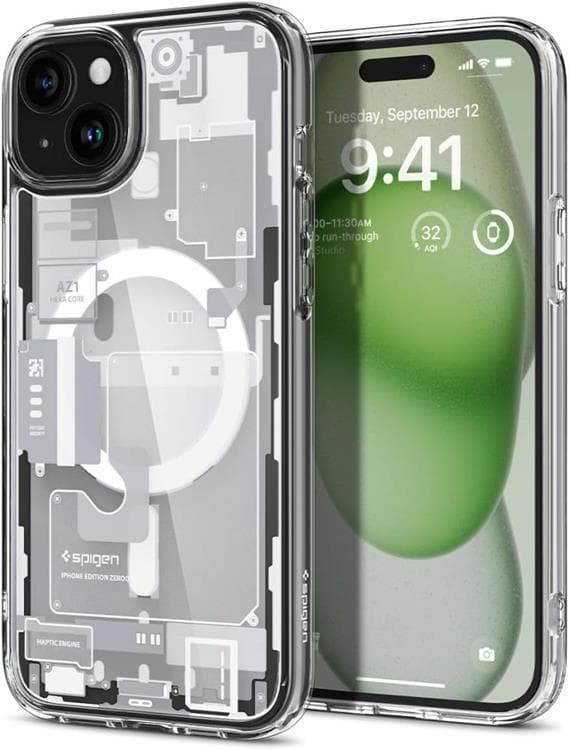 Spigen iPhone 15 Plus Mobilskal Magsafe Ultra Hybrid - Zero One Vit