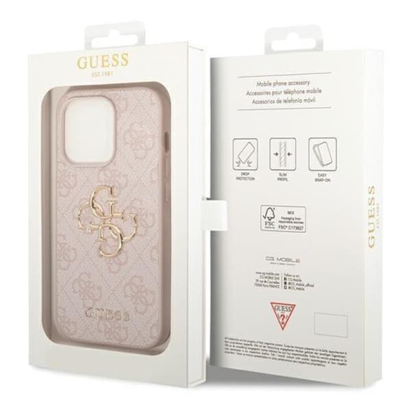 Guess iPhone 15 Pro Max Mobilskal Big Metall Logo - Rosa