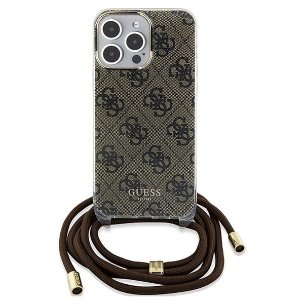 Guess iPhone 15 Pro Max Mobilskal Crossbody Cord Print - Brun