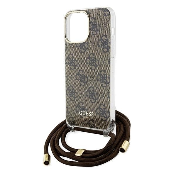 Guess iPhone 15 Pro Max Mobilskal Crossbody Cord Print - Brun