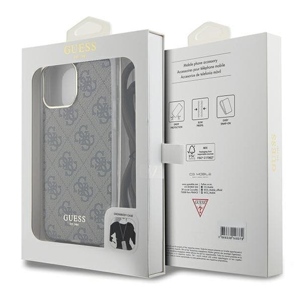 Guess iPhone 15 Pro Max Mobilskal Crossbody Cord Print - Brun