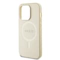 Miniatyrbild 6 av 8: Guess iPhone 15 Pro Max Mobilskal Magsafe Saffiano - Guld