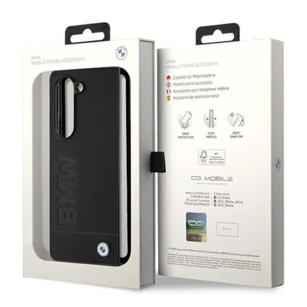 BMW Galaxy Z Fold 5 Mobilskal Signature Logo Imprint - Svart