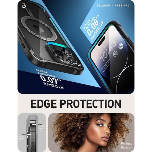 Supcase iPhone 15 Pro Max Mobilskal Magsafe Iblsn Ares - Svart