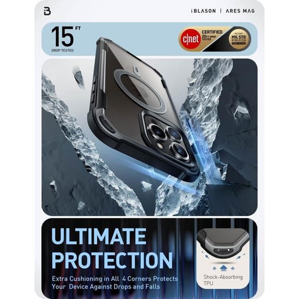 Supcase iPhone 15 Pro Max Mobilskal Magsafe Iblsn Ares - Svart