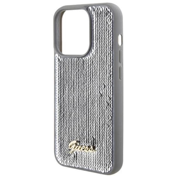 Guess iPhone 15 Pro Mobilskal Sequin Script Metal - Silver