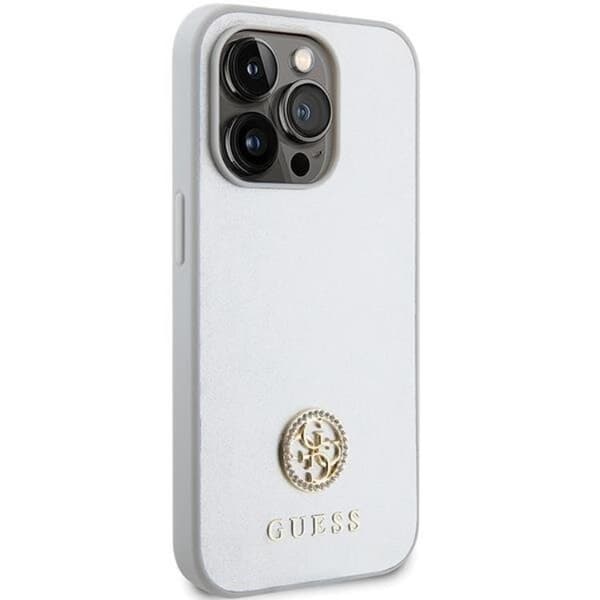 Guess iPhone 15 Plus Mobilskal Strass Metal Logo - Silver