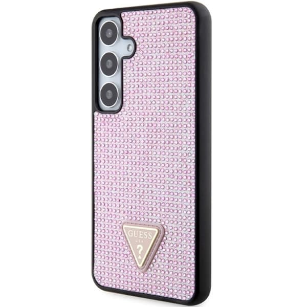 Guess Galaxy S24 Plus Mobilskal Rhinestone Triangle - Rosa