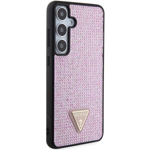 Guess Galaxy S24 Plus Mobilskal Rhinestone Triangle - Rosa